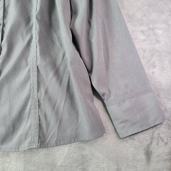 Cato Woman Plus Gray Button Up Long Sleeve Collared Shirt 18 20W Career Workwear - Picture 4 of 7